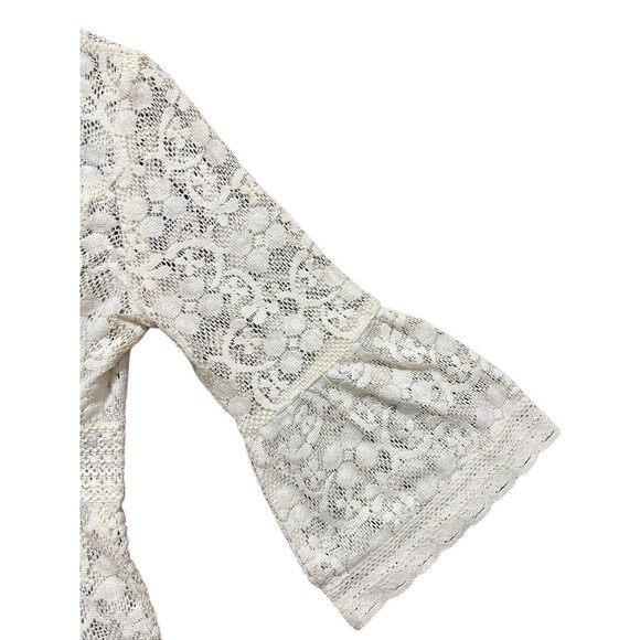 Bandolino Lace Crotchet Cardigan Sweater Romantic Preppy Sz 8 - Picture 10 of 16